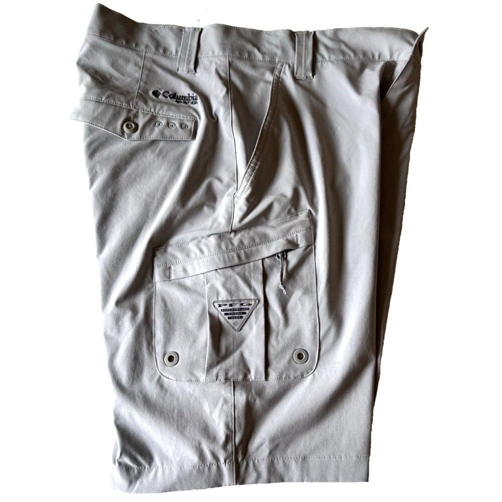 Columbia PFG Mens Cargo Shorts 30W Stretch Gray Fishing Utility Hiking Outdoors - Picture 5 of 9